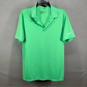 Nike Golf Polo Shirt Mens Med Green Short Sleeve Performance Dri Fit Lightweight
